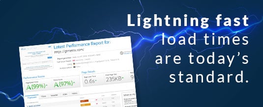 Lightning fast load times are today's standard.