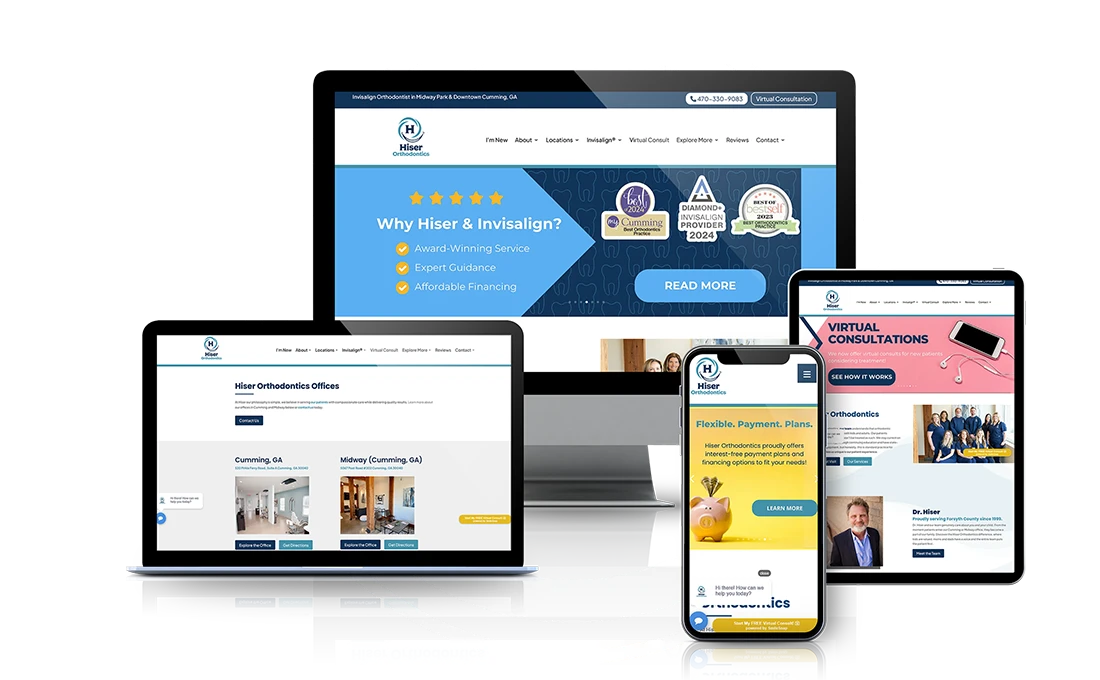 Graphic of Website Examples of Hiser Orthodontist