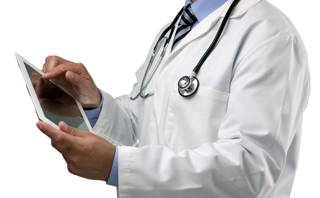 doctor holding pad
