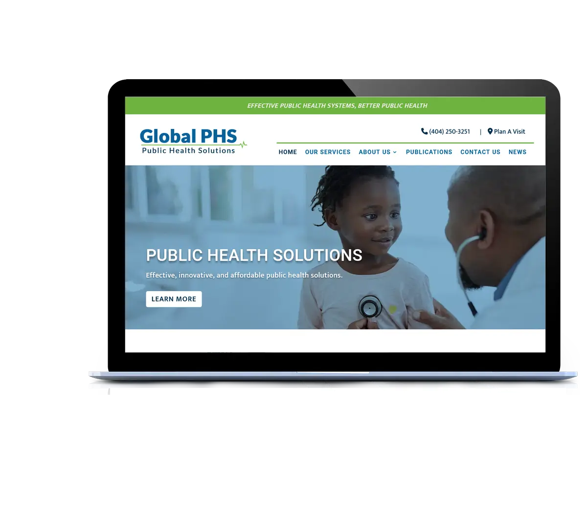 Pediatric Website Design, Example Website