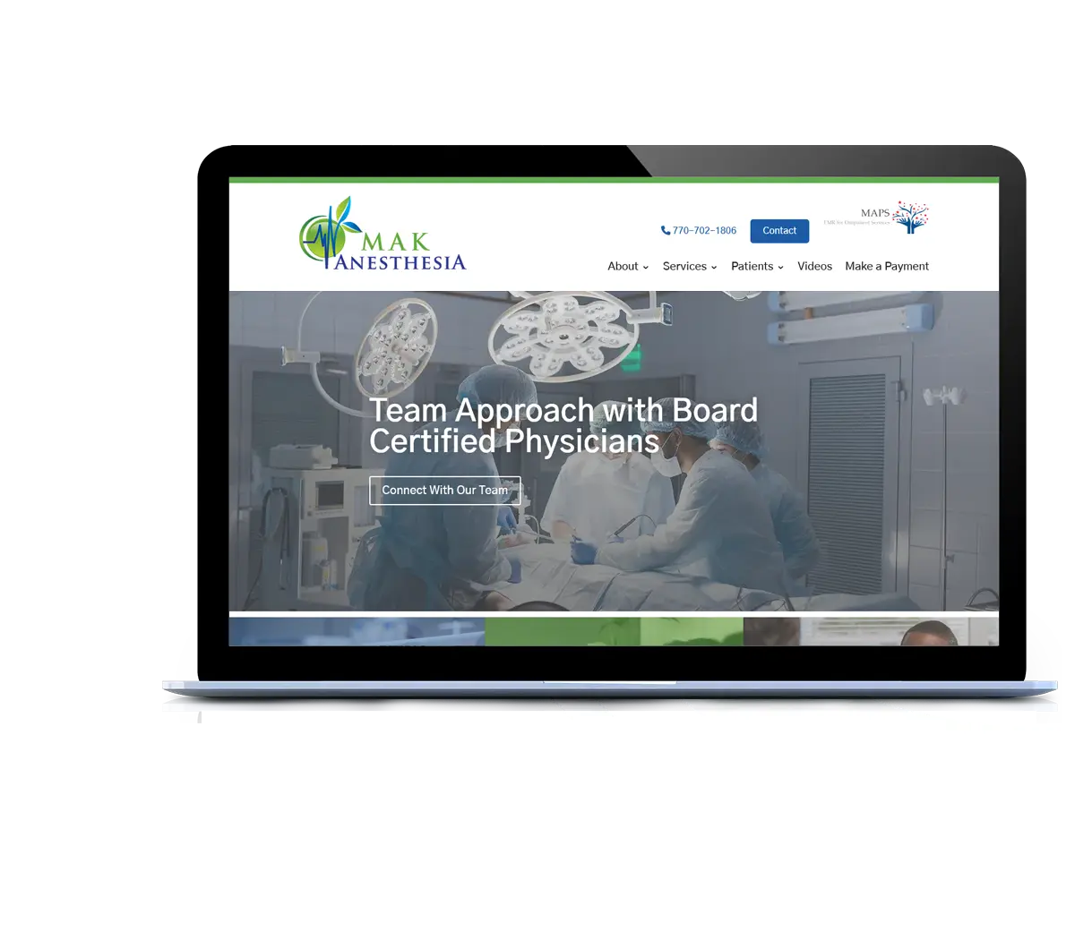 Anesthesiologist Web Design Example