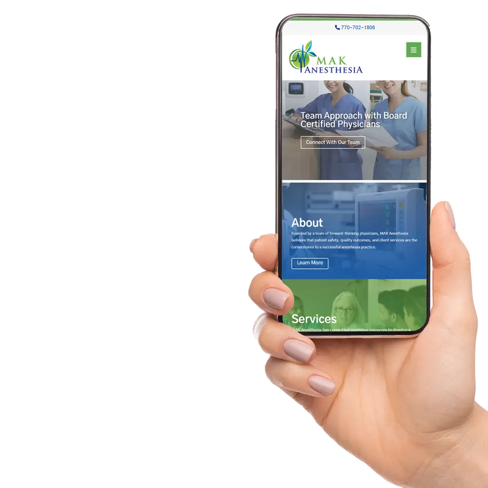 Anesthesiology Website Design Example Mobile